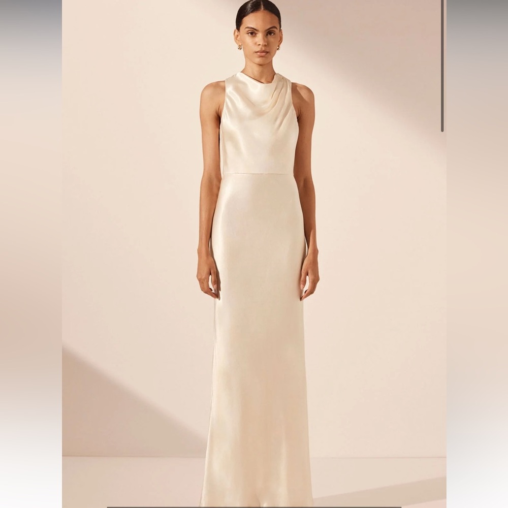 Shona Joy La Lune High Neck Maxi Dress - Cream